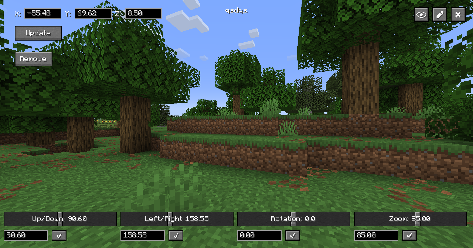 Camera angle screen image